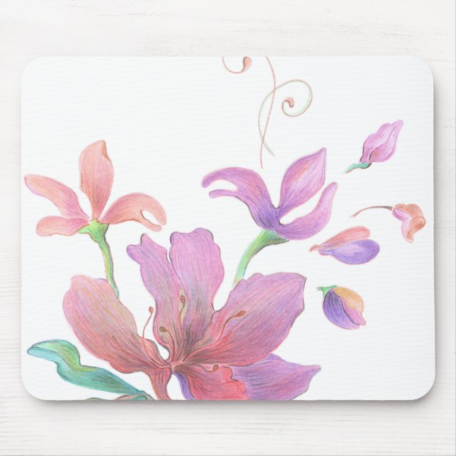 Hand-Drawn Flower Mousepad (Front)