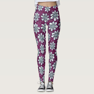 Hand Drawn Flower Pattern 140617 - Colours 02 Leggings