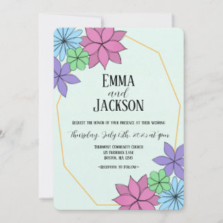 Hand-drawn Flower Wedding Invitation