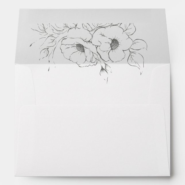 Hand-drawn Flowers Botanical Elegant Envelope (Back (Bottom))