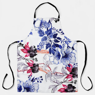 Hand Drawn Flowers: Colourful Watercolor Apron