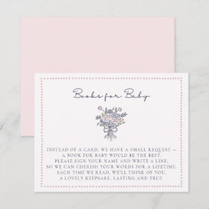 Hand-drawn flowers dotted frame books for baby  invitation