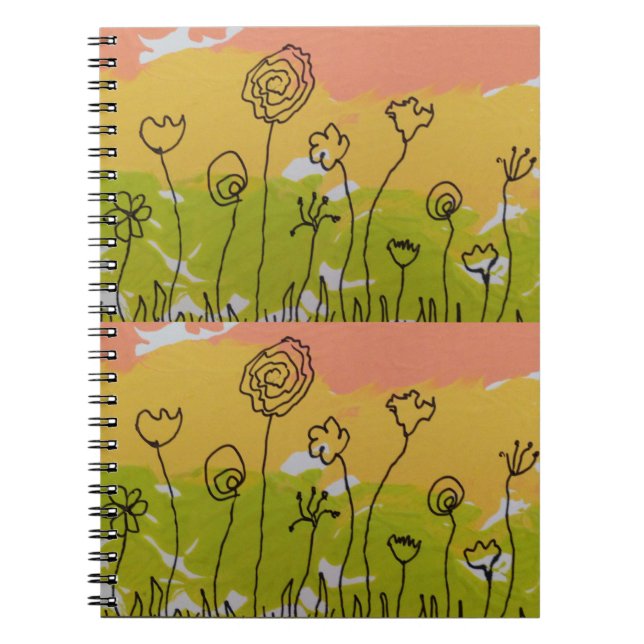 Hand-Drawn Flowers  Notebook (Front)