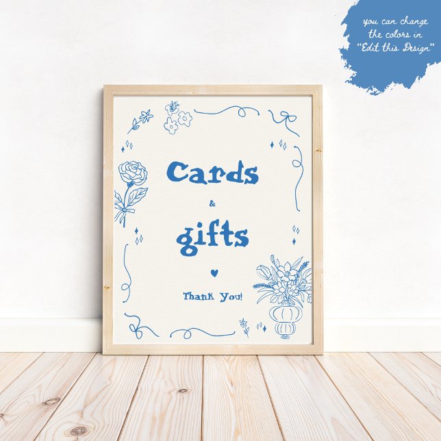 Hand Drawn Flowers Whimsical Cards and Gifts Sign  (Creator Uploaded)