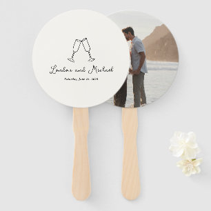 Hand Drawn Flutes Doodle Modern Wedding Hand Fan
