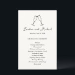 Hand Drawn Flutes Doodle Modern Wedding Program<br><div class="desc">Modern wedding programs featuring my original hand drawn doodle.</div>