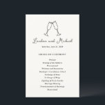 Hand Drawn Flutes Doodle Modern Wedding Program<br><div class="desc">Modern wedding programs featuring my original hand drawn doodle.</div>