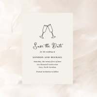 Hand Drawn Flutes Doodle Modern Wedding