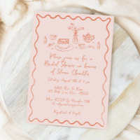 Hand Drawn Food and Drinks Doodles Bridal Brunch