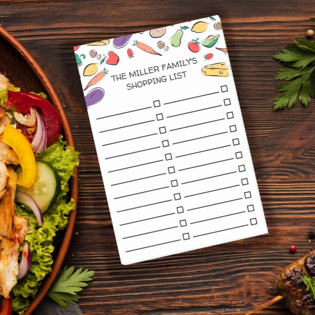 Hand-Drawn Food Checkbox Grocery List Post-it Notes (Creator Uploaded)