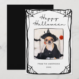 Hand Drawn Frame Web Happy Halloween Photo  Card