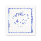 Hand Drawn French Blue Wedding Monogram