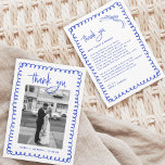 Hand Drawn French Blue Wedding Photo Thank You Card<br><div class="desc">Hand Drawn French Blue Wedding Photo Thank You Cards</div>