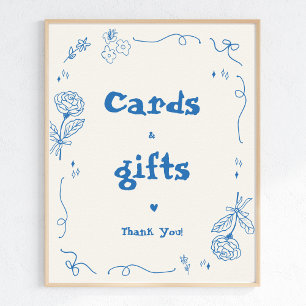 Hand Drawn French Whimsical Cards and Gifts Sign