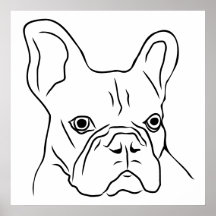 Hand-Drawn Frenchie Face 