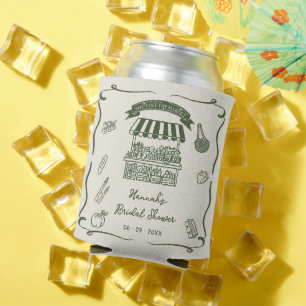 Hand Drawn Fresh Off the Market Bridal Shower Can Cooler