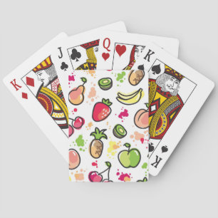 hand drawn fruits pattern playing cards