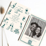 Hand drawn Funky Contemporary Wedding Invitation<br><div class="desc">Whimsical Hand drawn Funky Contemporary Wedding</div>
