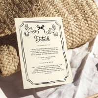 Hand drawn Funky Doodle Wedding Details