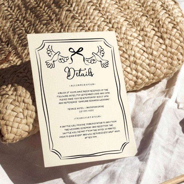 Hand drawn Funky Doodle Wedding Details Enclosure Card (Creator Uploaded)