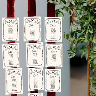 Hand drawn Funky Doodle Wedding Table Seating Invitation