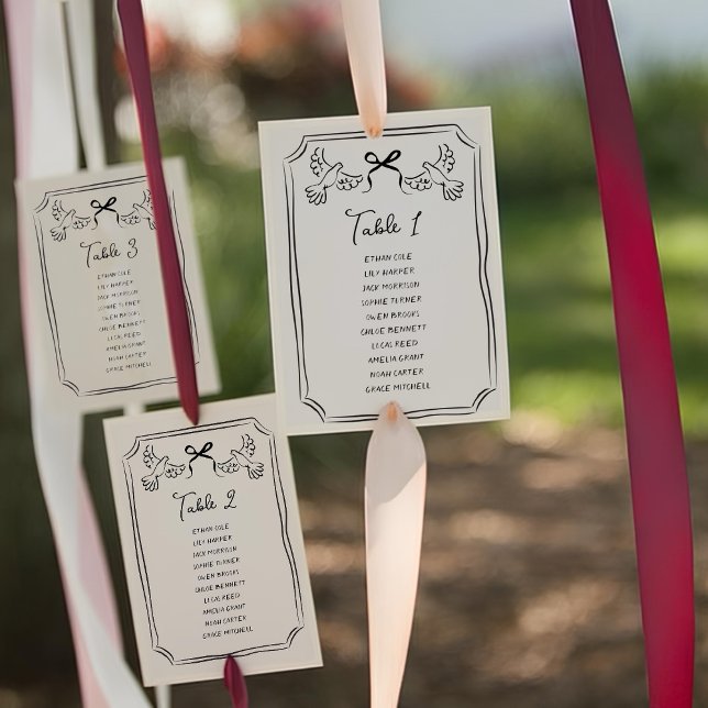 Hand drawn Funky Doodle Wedding Table Seating Invitation (Creator Uploaded)