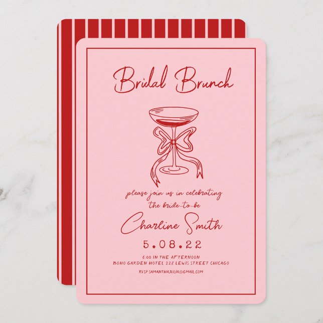 Hand Drawn Funky Handwritting Bridal Brunch Invitation (Creator Uploaded)