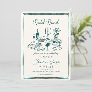 Hand Drawn Funky Handwritting Bridal Brunch Invitation