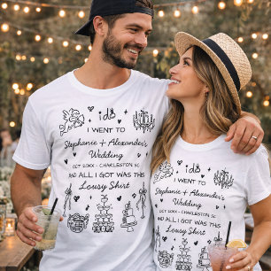 Hand Drawn Funny Custom Wedding Favour Merch T-Shirt