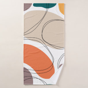 Hand drawn geometric seamless modern abstract mult bath towel