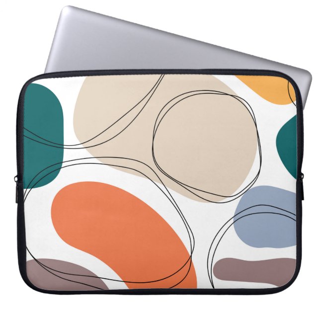 Hand drawn geometric seamless modern abstract mult laptop sleeve (Front)