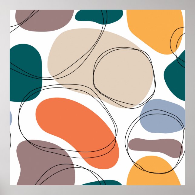 Hand drawn geometric seamless modern abstract mult poster (Front)