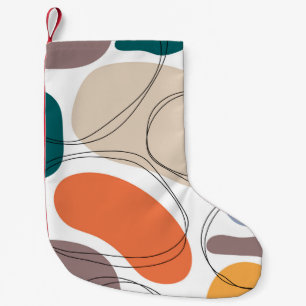 Hand drawn geometric seamless modern abstract mult small christmas stocking