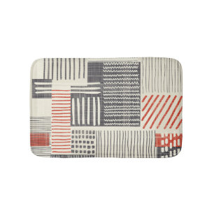 Hand-drawn geometric stripes, seamless pattern. bath mat
