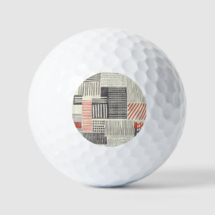 Hand-drawn geometric stripes, seamless pattern. golf balls