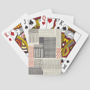 Hand-drawn geometric stripes, seamless pattern. playing cards