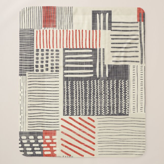 Hand-drawn geometric stripes, seamless pattern. sherpa blanket (Front)