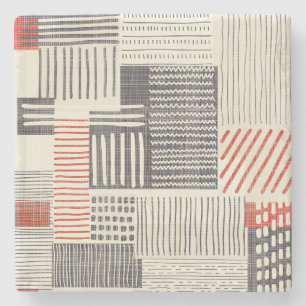 Hand-drawn geometric stripes, seamless pattern. stone coaster