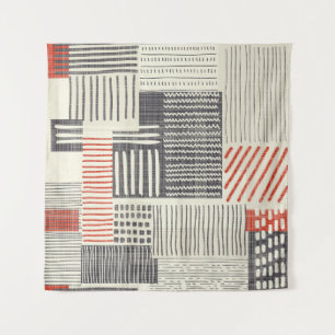 Hand-drawn geometric stripes, seamless pattern. tapestry