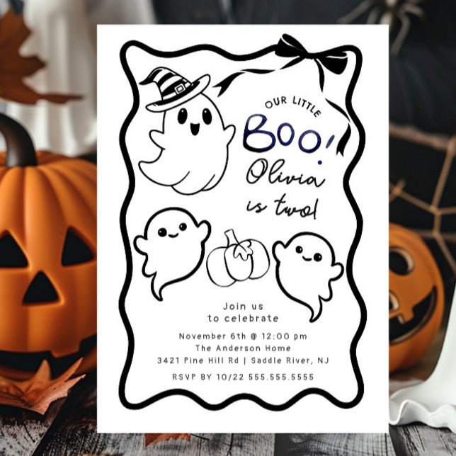Hand Drawn Ghost Birthday Party Invitation (Creator Uploaded)