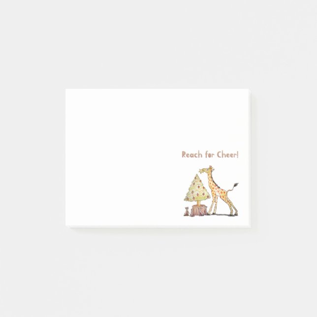 Hand-Drawn Giraffe Christmas Tree Art Post-it Notes (Front)