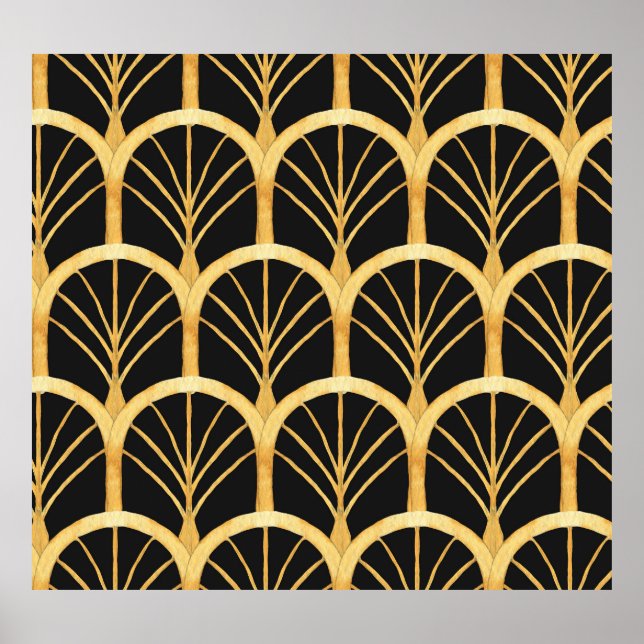 Hand Drawn Gold Imitation Watercolor Poster (Front)