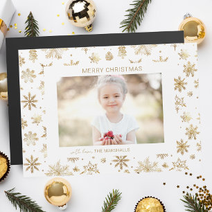 Hand Drawn Gold Snowflake Christmas Photo