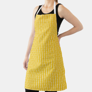 Hand Drawn Gold Wheat Pattern Apron