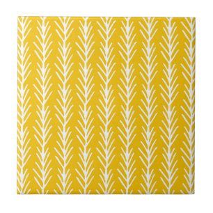Hand Drawn Gold Wheat Pattern Ceramic Tile