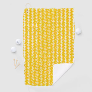 Hand Drawn Gold Wheat Pattern Golf Towel