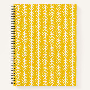 Hand Drawn Gold Wheat Pattern Notebook