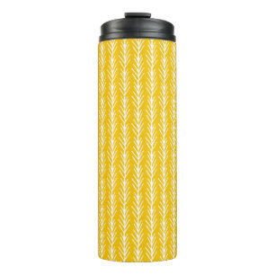 Hand Drawn Gold Wheat Pattern Thermal Tumbler