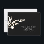 Hand-drawn Gold Wildflowers Elegant Thank You<br><div class="desc">Hand-drawn wildflowers gold and black cute thank you cards</div>