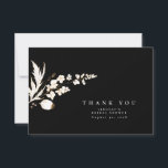 Hand-drawn Gold Wildflowers Elegant Thank You<br><div class="desc">Hand-drawn wildflowers gold and black cute thank you cards</div>
